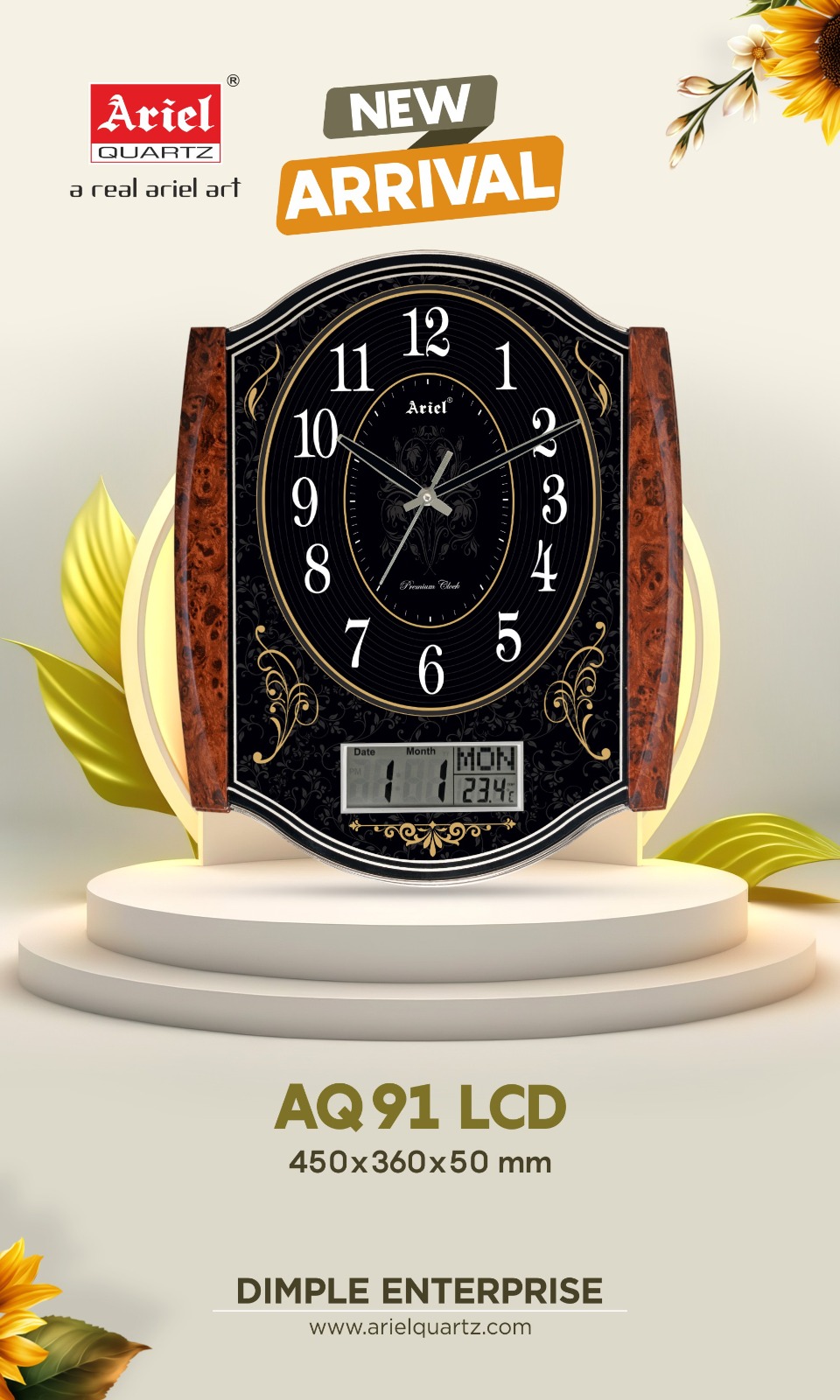 AQ91LCD Antique Wall Clock