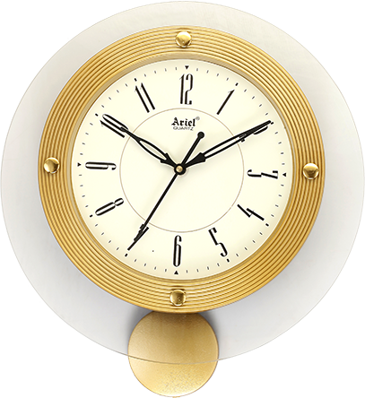 Pendulum Wall Clock with Gold Finish